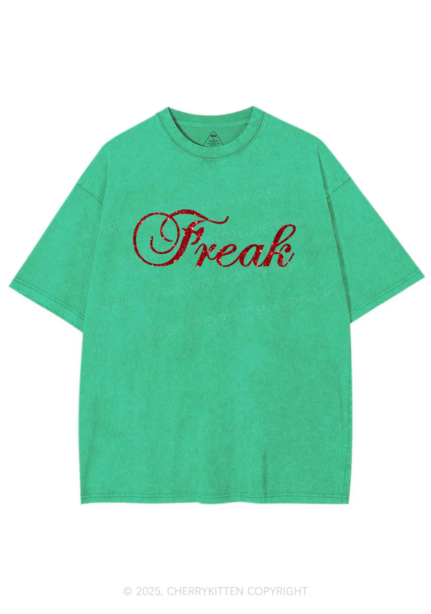 Glitter Freak Y2K Shirts Washed Tee Cherrykitten