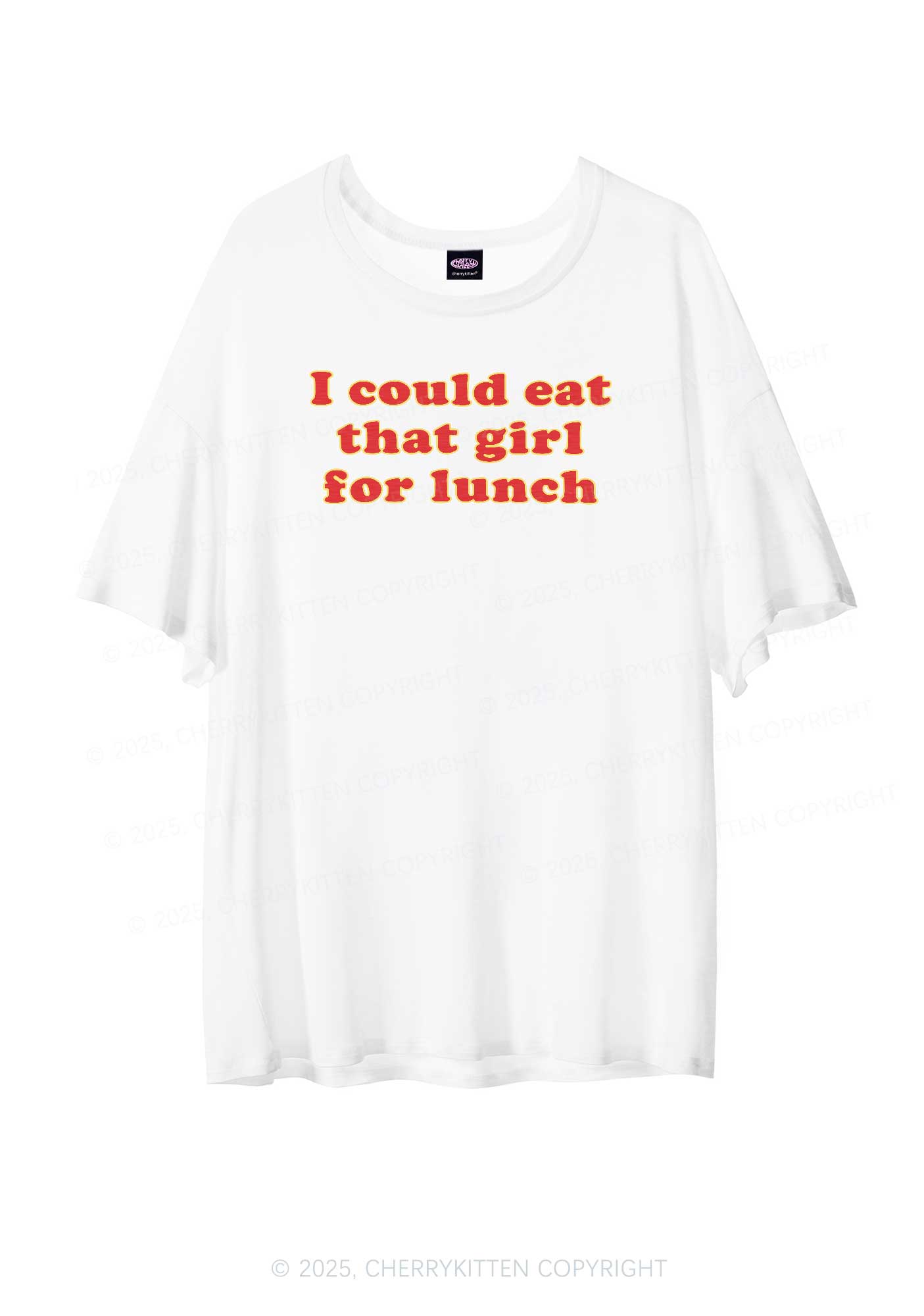 Eat That Girl For Lunch Pride Y2K Sheer Boyfriend Tee Cherrykitten
