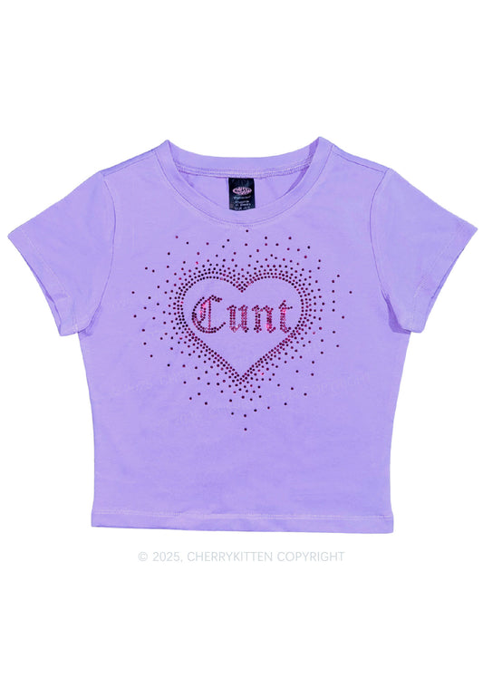 Rhinestone Love Cxxt Y2K Baby Tee Cherrykitten