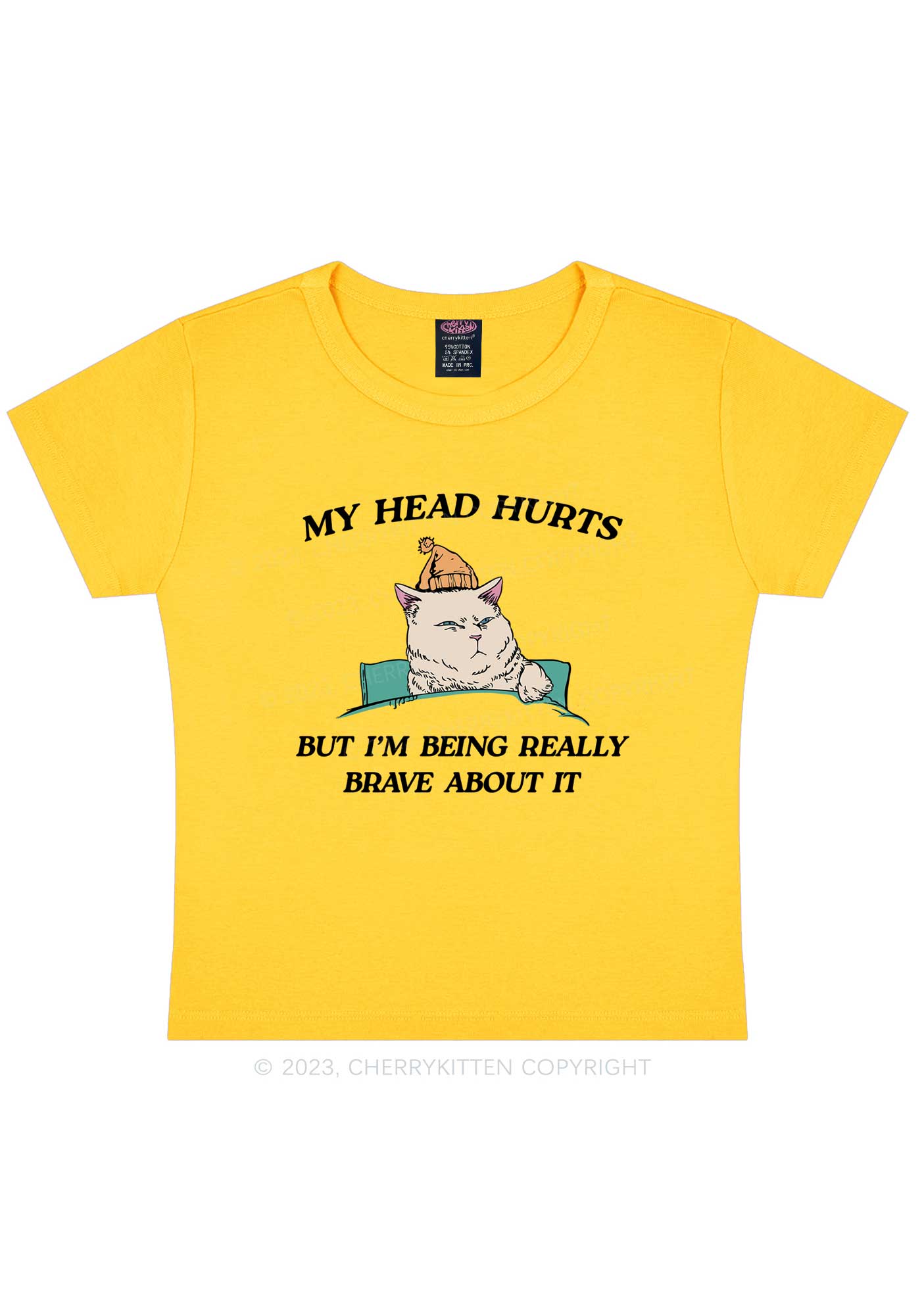 Head Hurts Y2K Baby Tee Cherrykitten