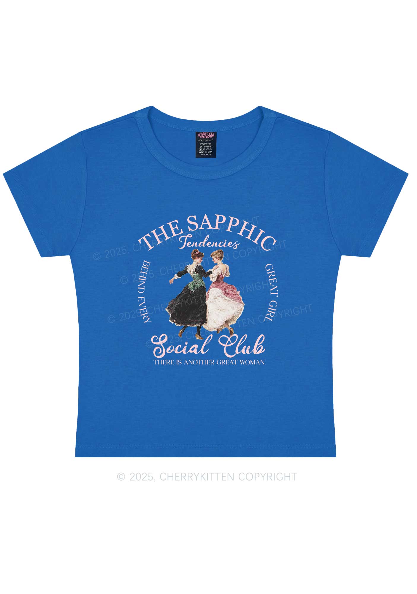 The Sapphic Pride Y2K Baby Tee Cherrykitten