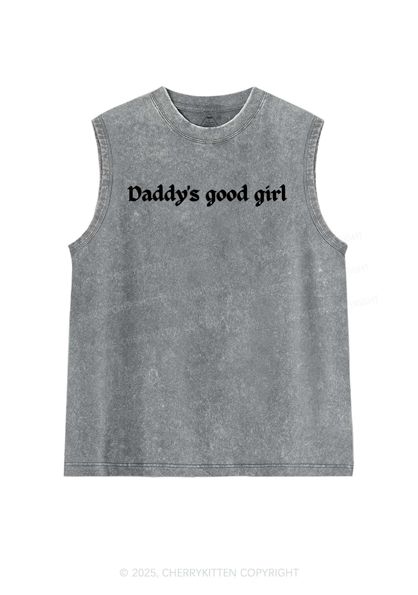 Daddys Good Girl Y2K Washed Muscle Tank Cherrykitten