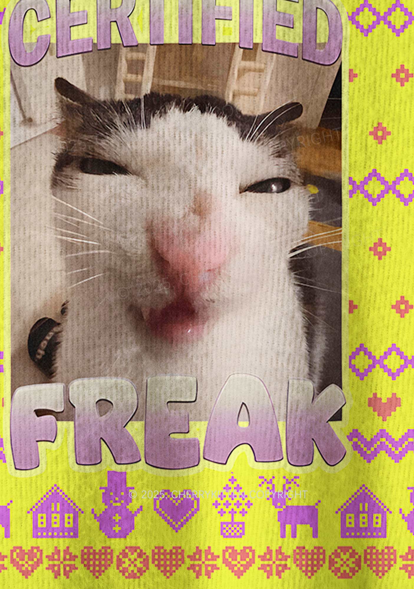 Certified Freak Y2K Christmas Knit Sweatshirt Cherrykitten