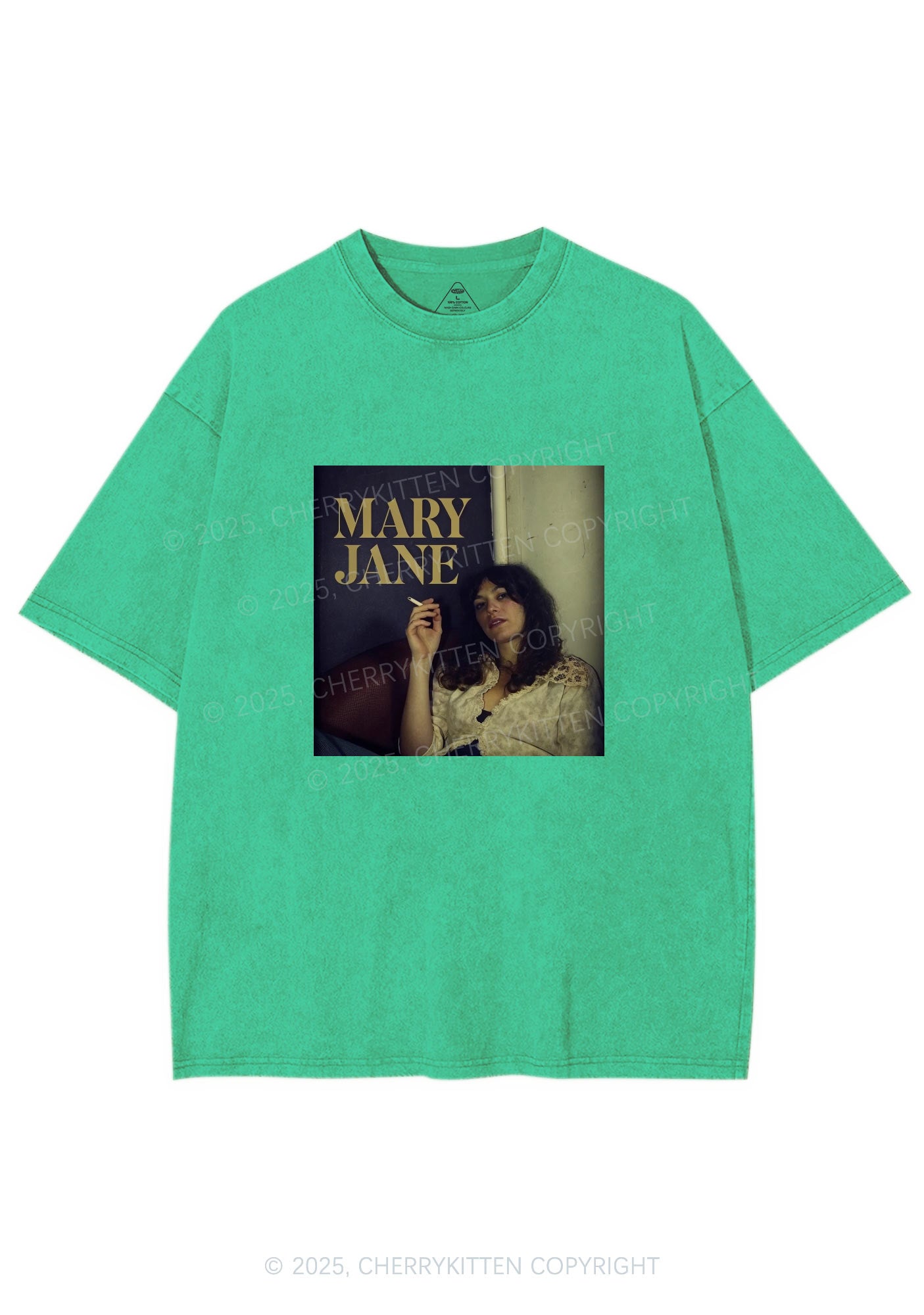 Smoking Woman Y2K Washed Tee Cherrykitten