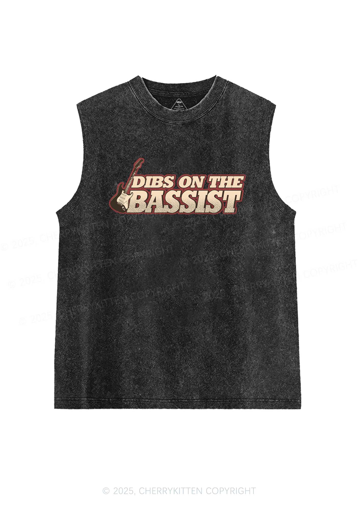 Dibs On The Bassist Y2K Washed Muscle Tank Cherrykitten