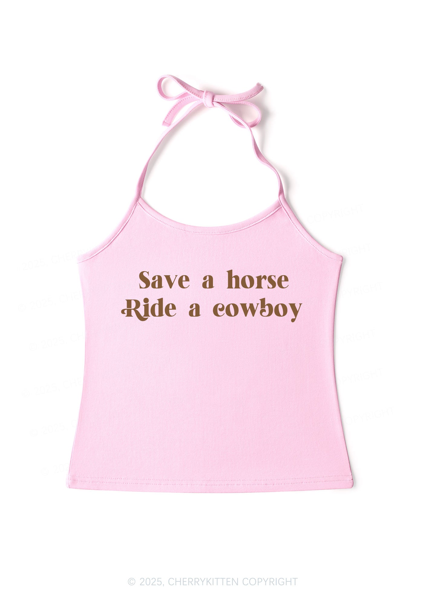 Save A Horse Ride A Cowboy Y2K Halter Neck Cami Cherrykitten