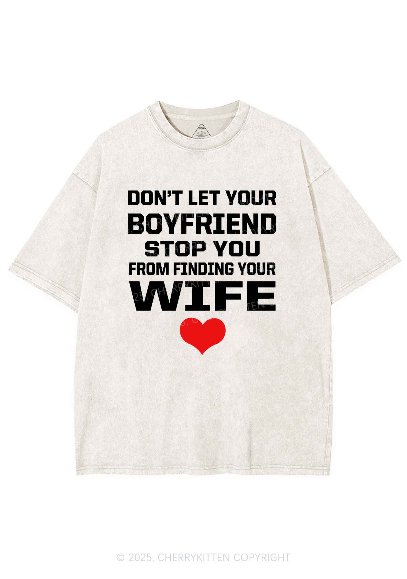 Boyfriend Wife Pride Y2K Shirts Washed Tee Cherrykitten