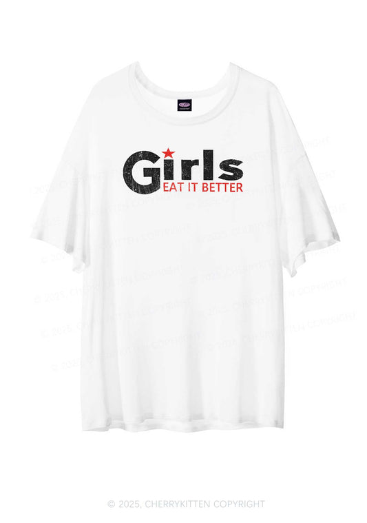 Girls Eat It Better Pride Y2K Sheer Boyfriend Tee Cherrykitten