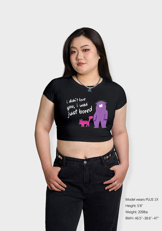 Curvy I Didn't Love You I Was Just Bored Baby Tee