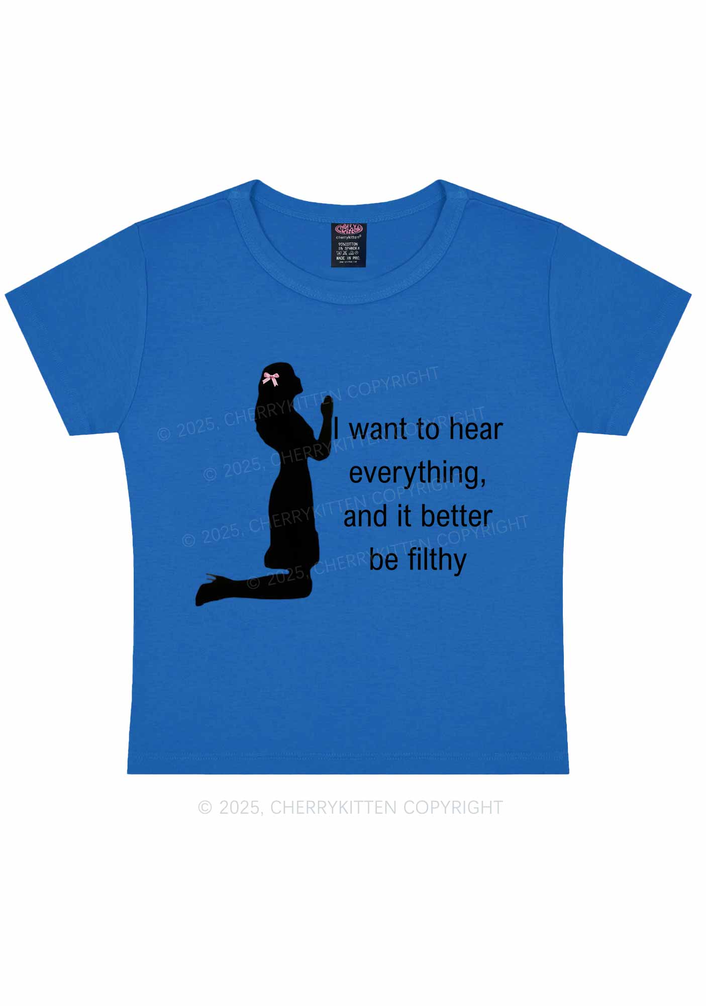 I Want To Hear Everything Y2K Baby Tee Cherrykitten