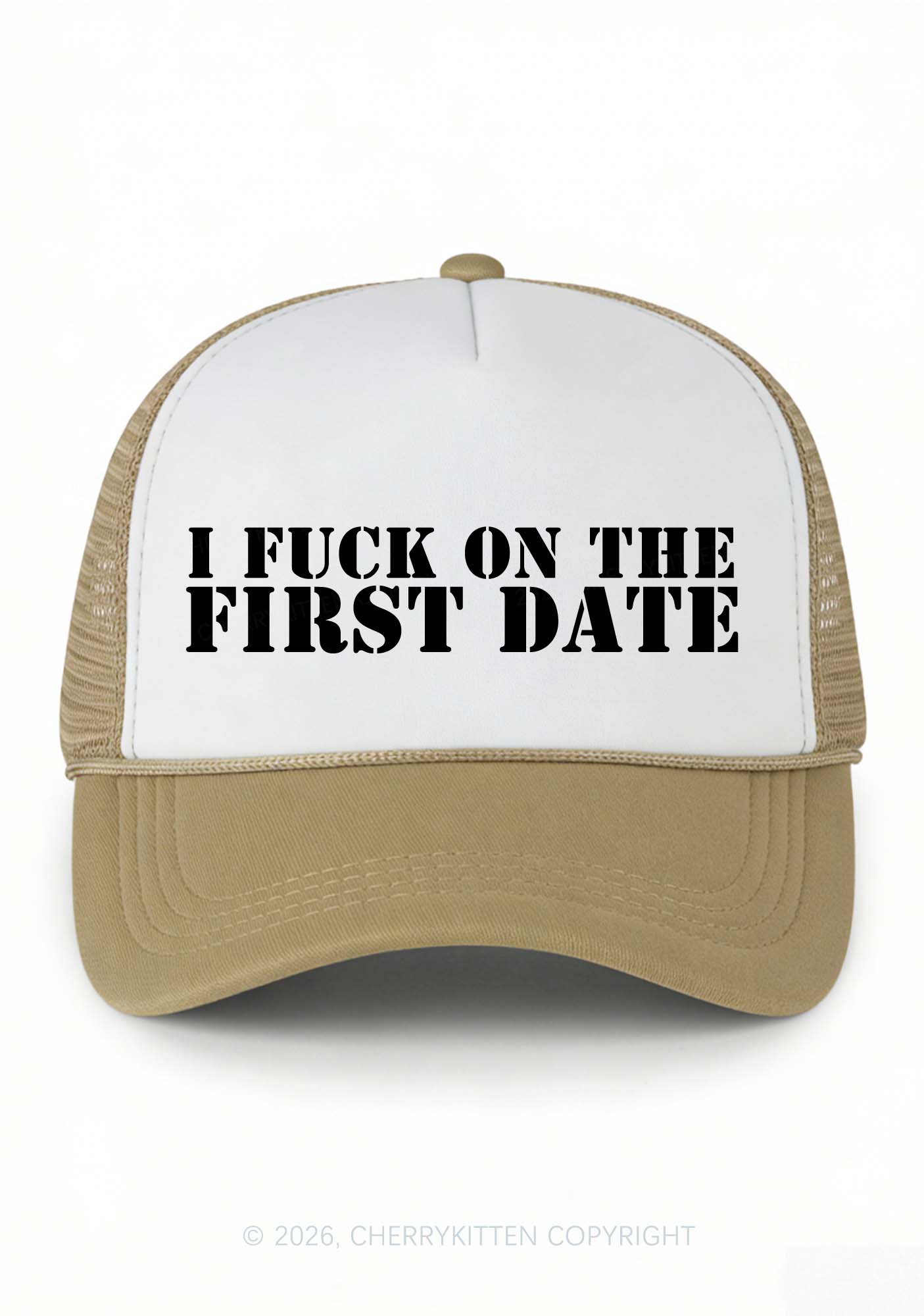 Fxxk On First Date Y2K Colorblock Trucker Hat Cherrykitten