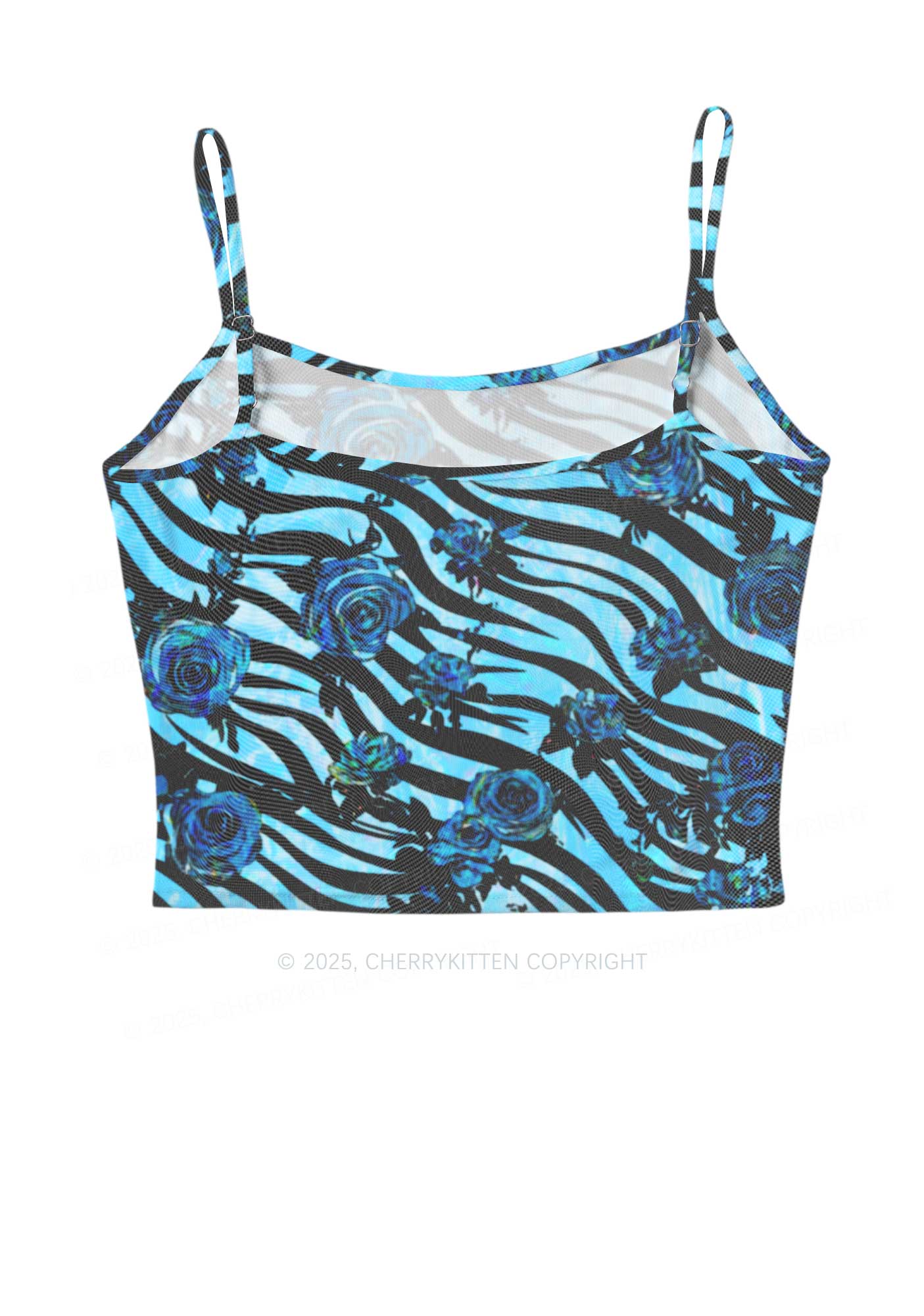 Blue Zebra Roses Y2K Mesh Cami Tank Cherrykitten
