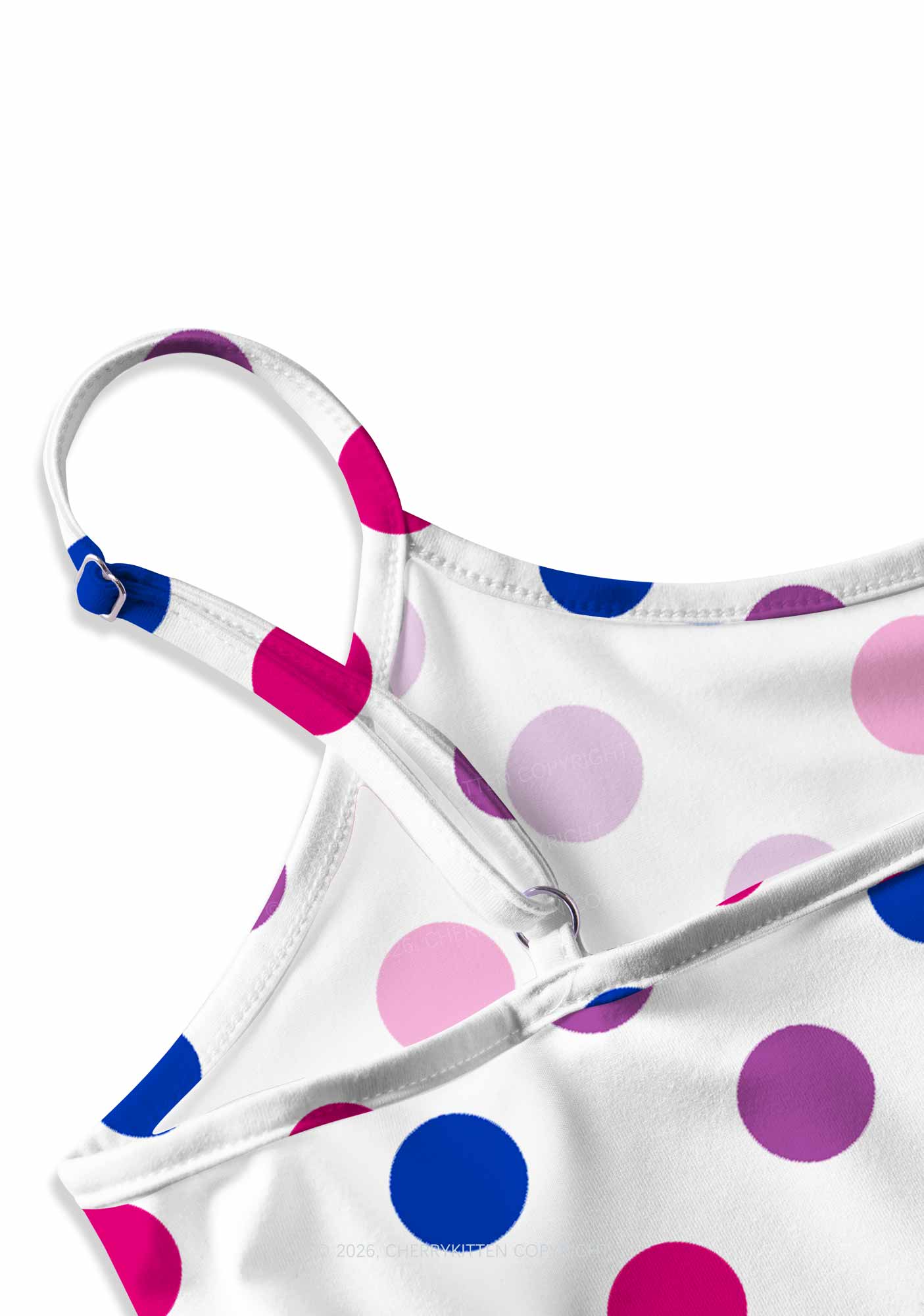 Bisexual Dots On White Pride Y2K Print Cami Crop Top Cherrykitten