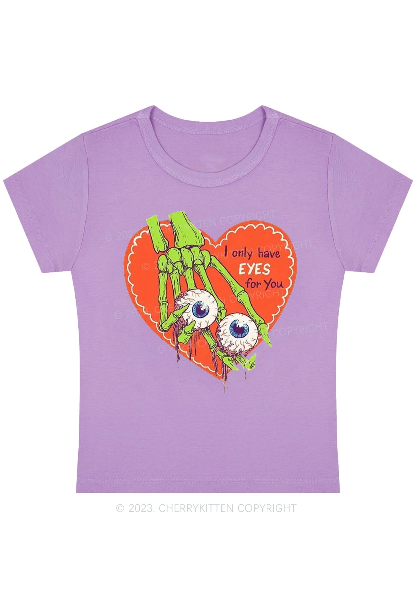 I Only Have Eyes For You Halloween Baby Tee Cherrykitten