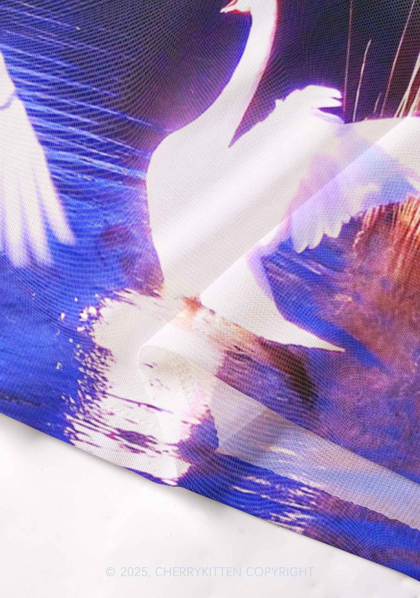 Swans on Water Y2K Mesh Cami Tank Cherrykitten