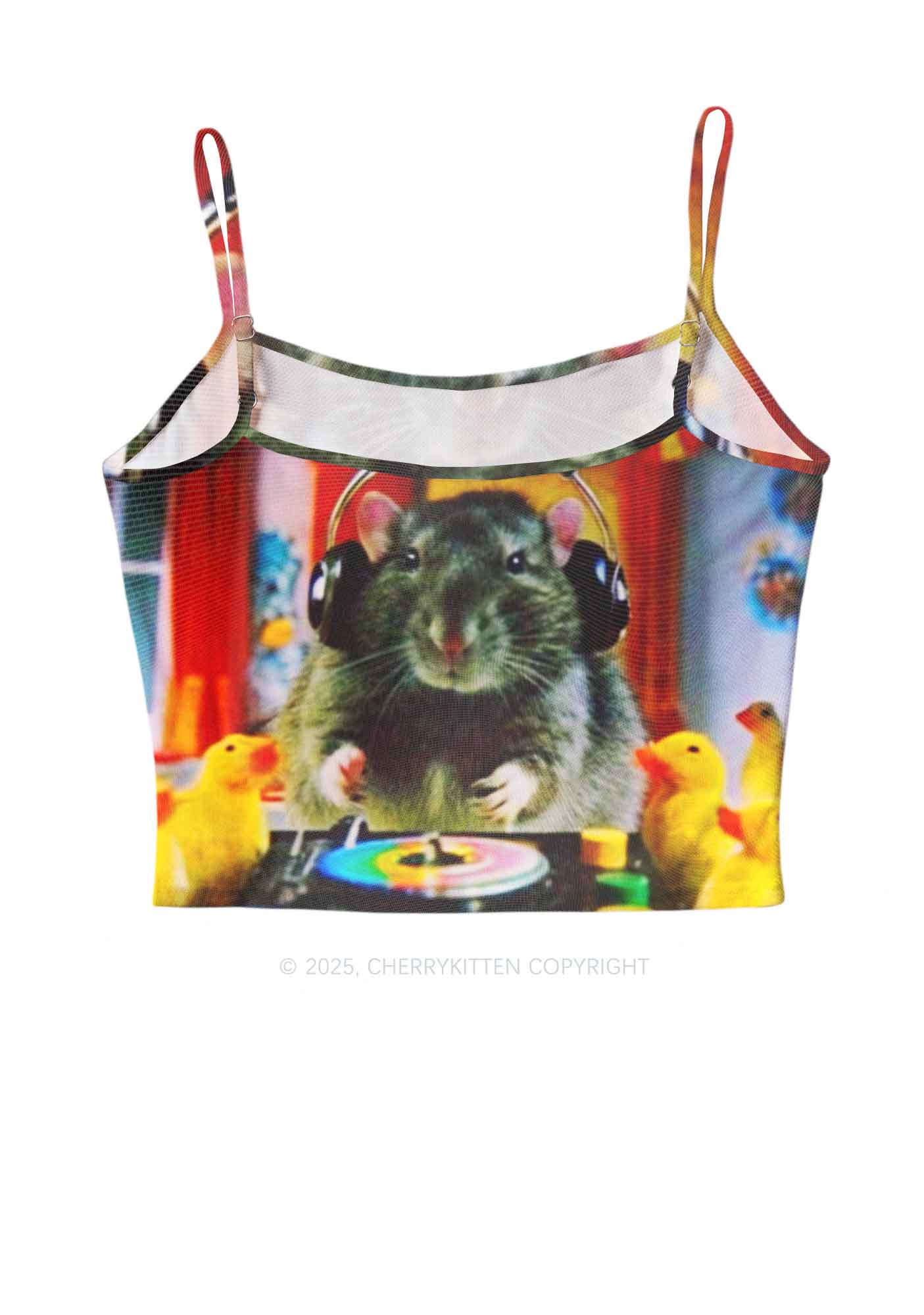 DJ Rat Duck Y2K Mesh Cami Tank Cherrykitten