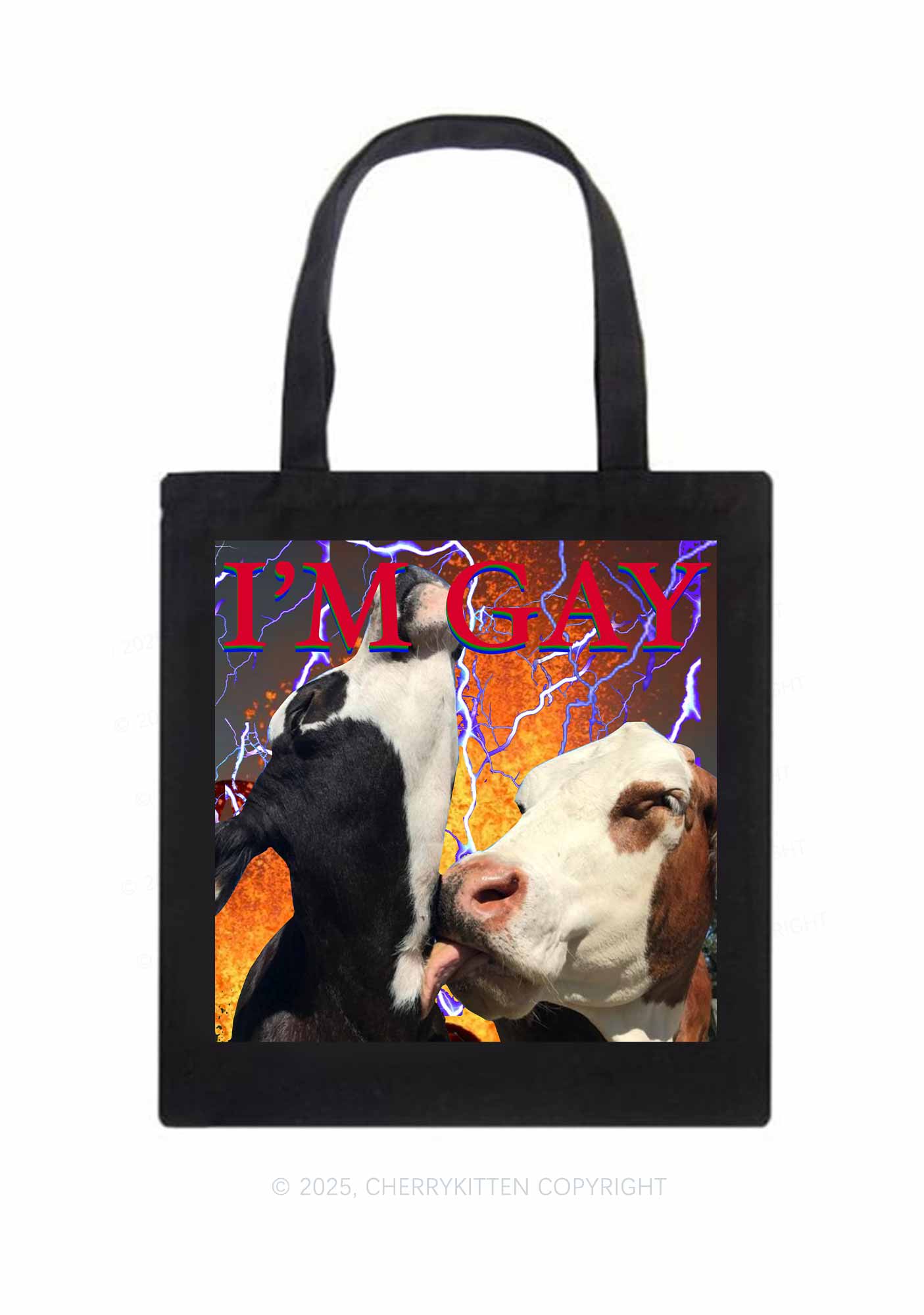 I'm Gay Pride Y2K Canvas Tote Bag Cherrykitten