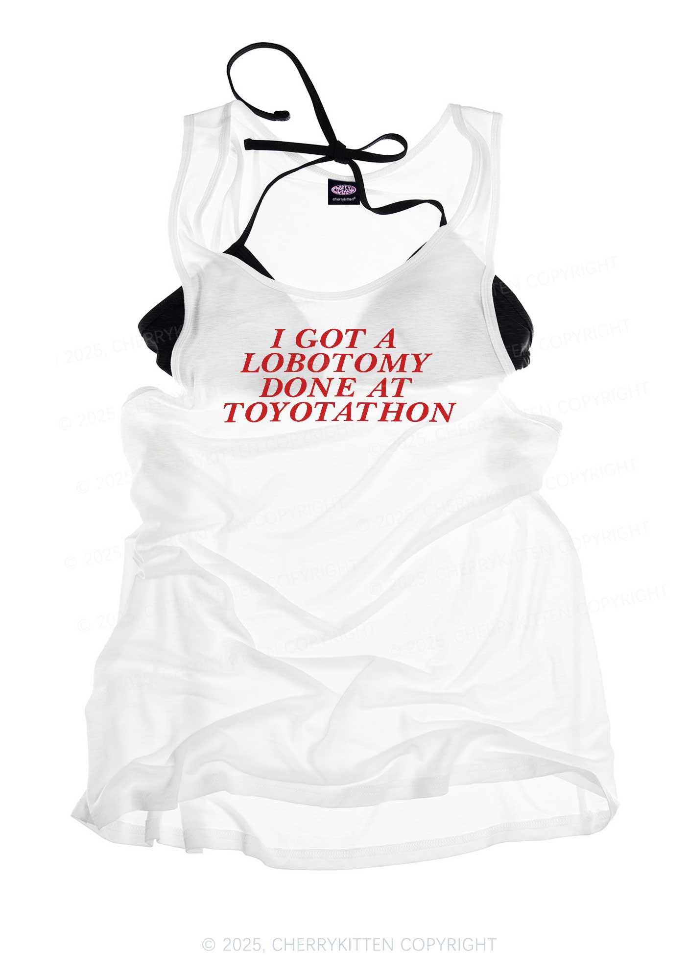 Lobotomy At Toyotathon Y2K Sheer Boyfriend Tank Cherrykitten