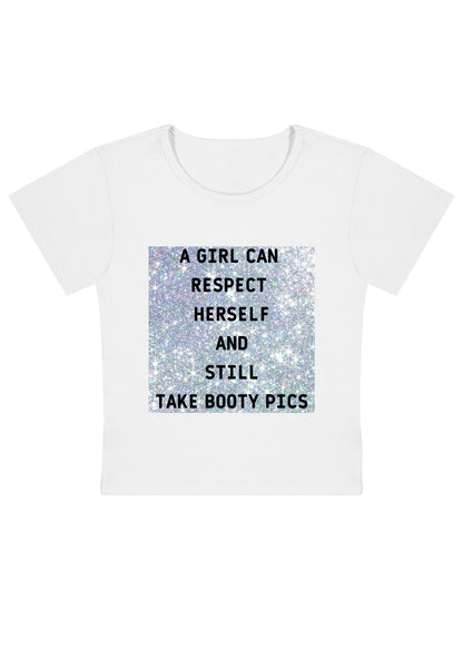 A Girl Can Respect Herself Y2K Baby Tee