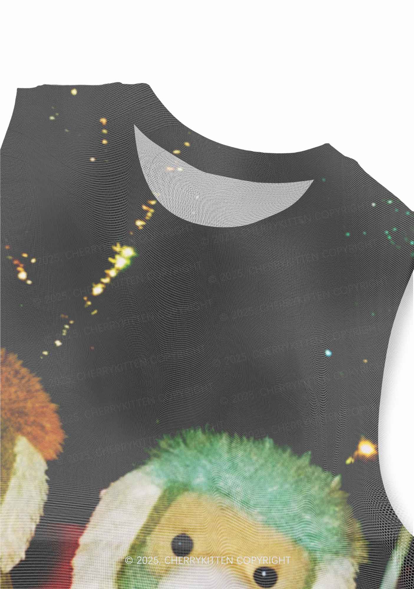 Bear Friends Y2K Mesh Muscle Tank Cherrykitten