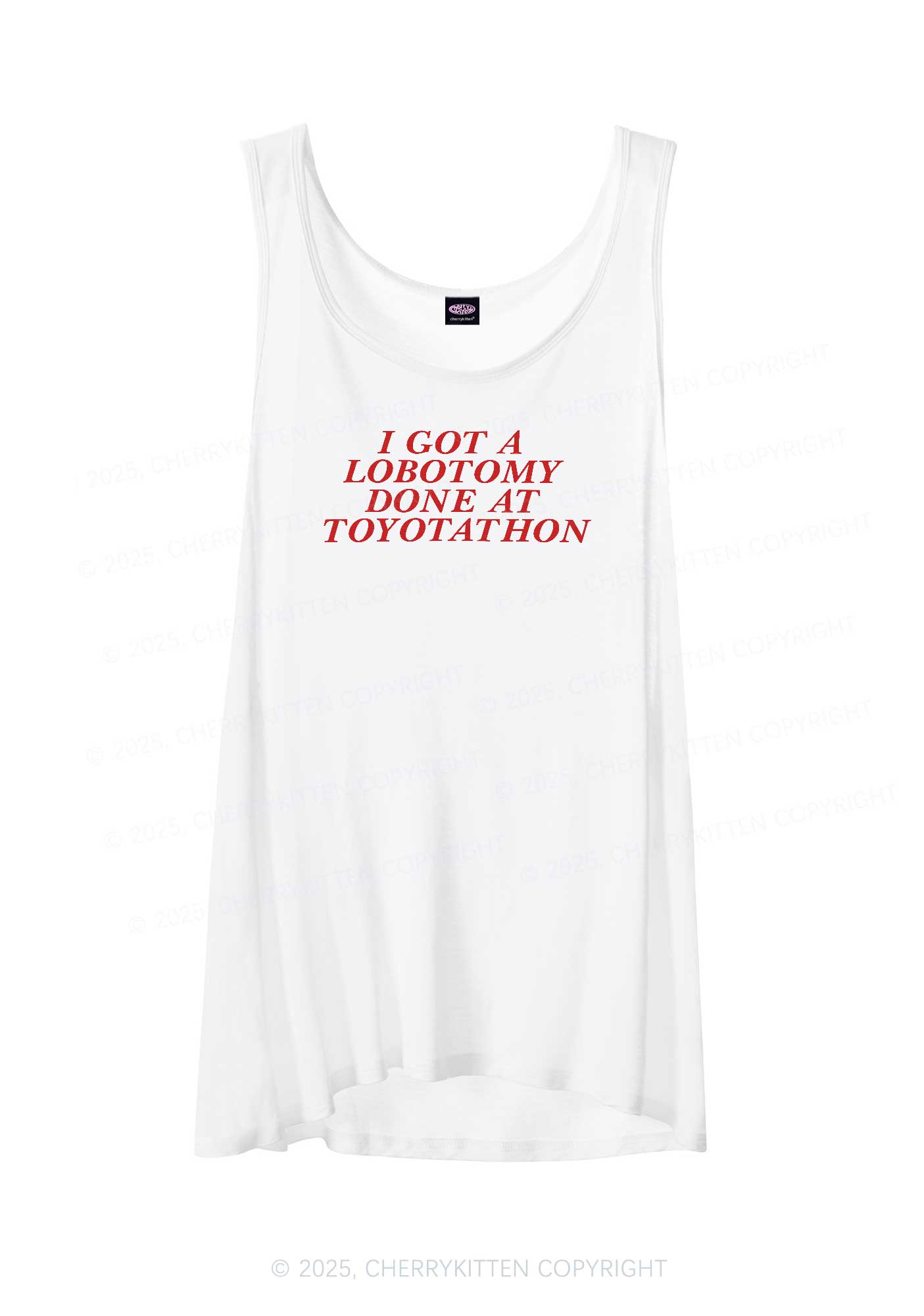 Lobotomy At Toyotathon Y2K Sheer Boyfriend Tank Cherrykitten