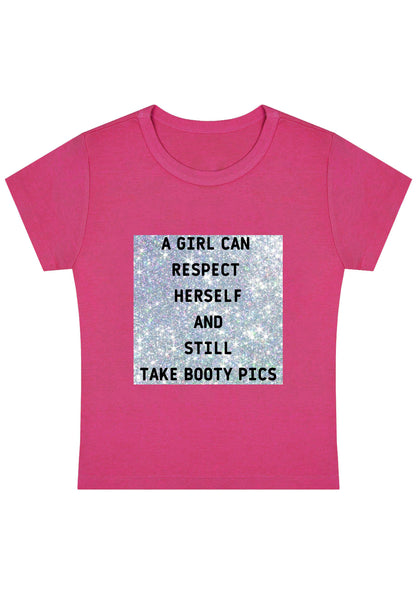 A Girl Can Respect Herself Y2K Baby Tee