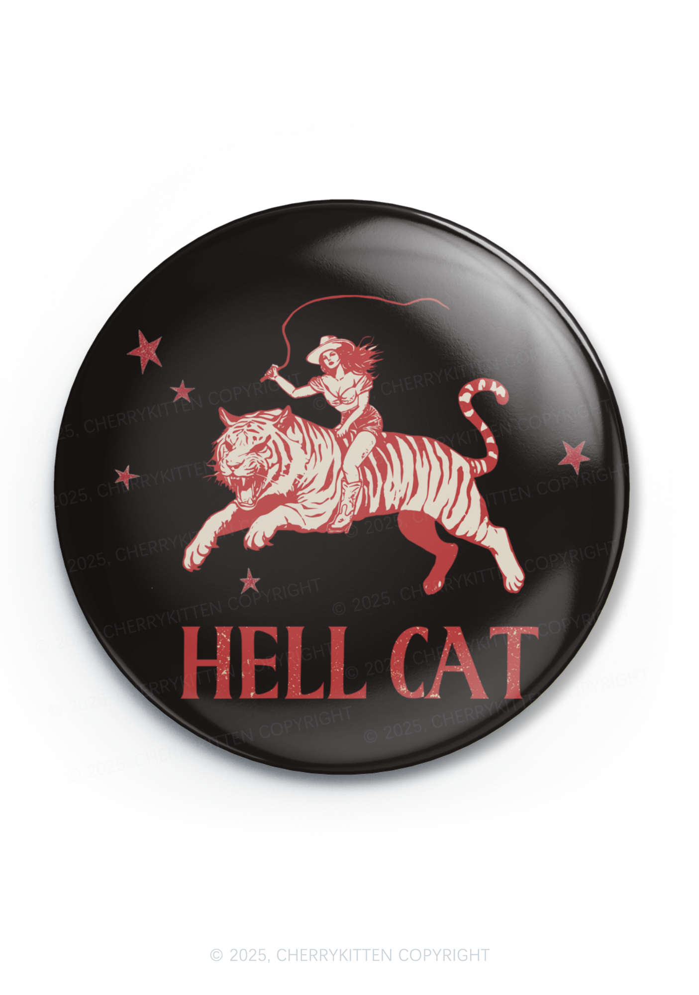 Cowgirl Hell Cat 1Pc Y2K Pin Badge Cherrykitten