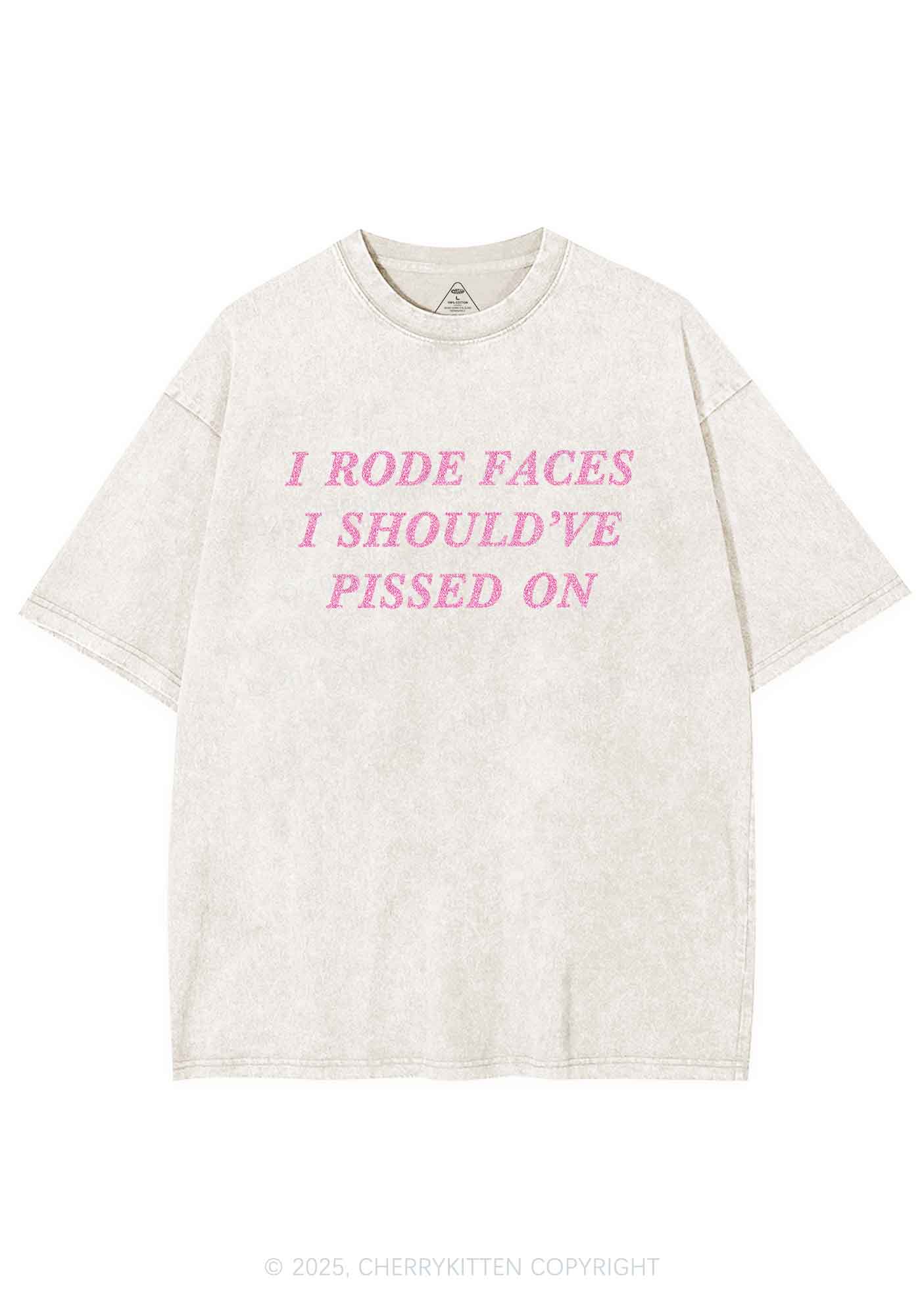 Glitter I Rode Faces Y2K Shirts Washed Tee Cherrykitten