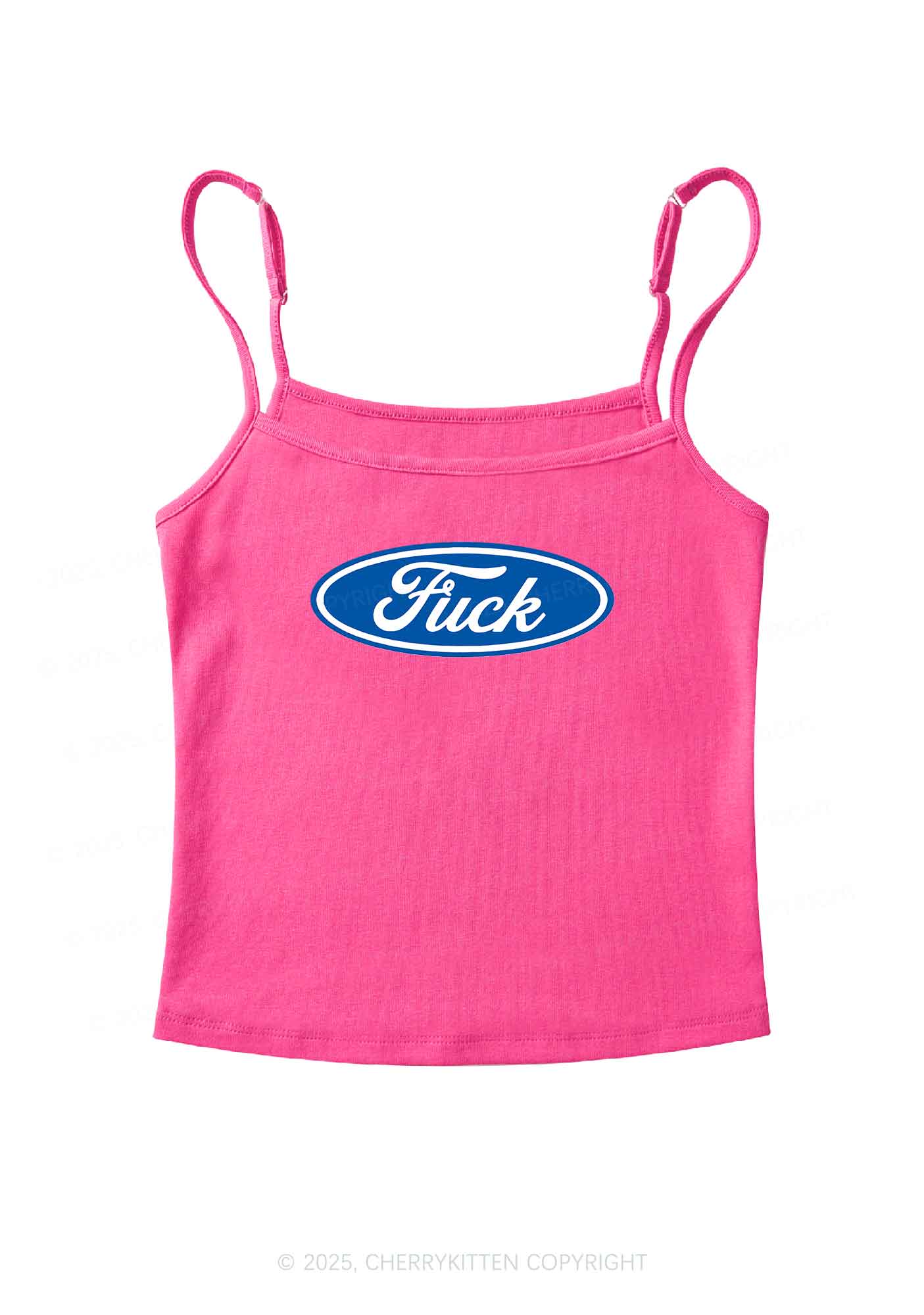 Oval Fxxk Y2K Spaghetti Strap Cami Cherrykitten