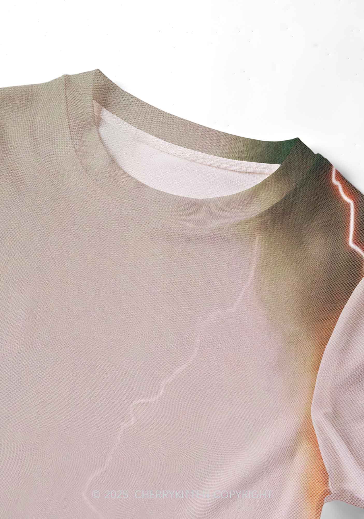 Pony Cow Y2K Mesh Crop Top Cherrykitten