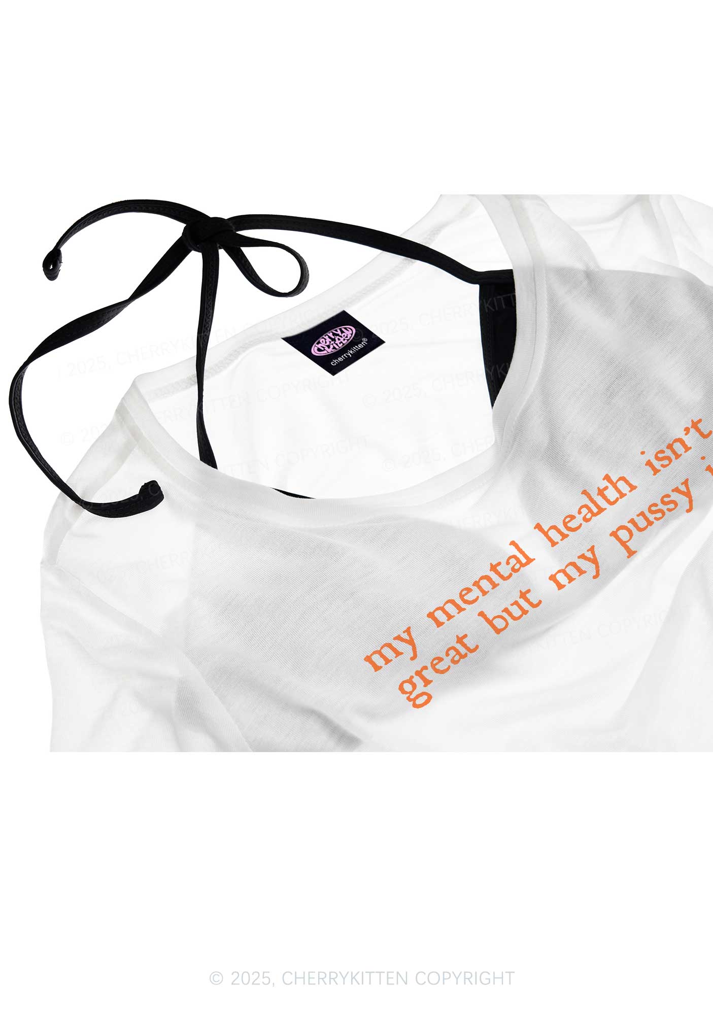 Great Mental Health Y2K Sheer Boyfriend Tee Cherrykitten