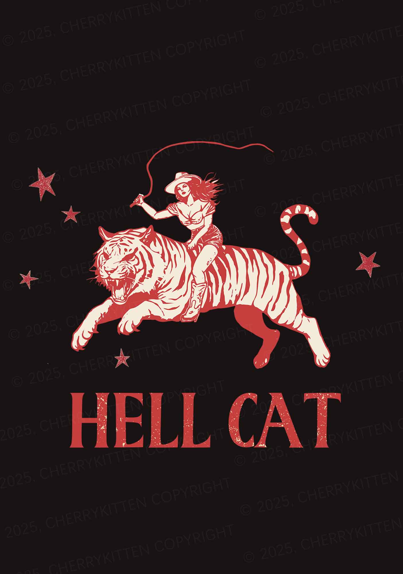 Cowgirl Hell Cat 1Pc Y2K Pin Badge Cherrykitten