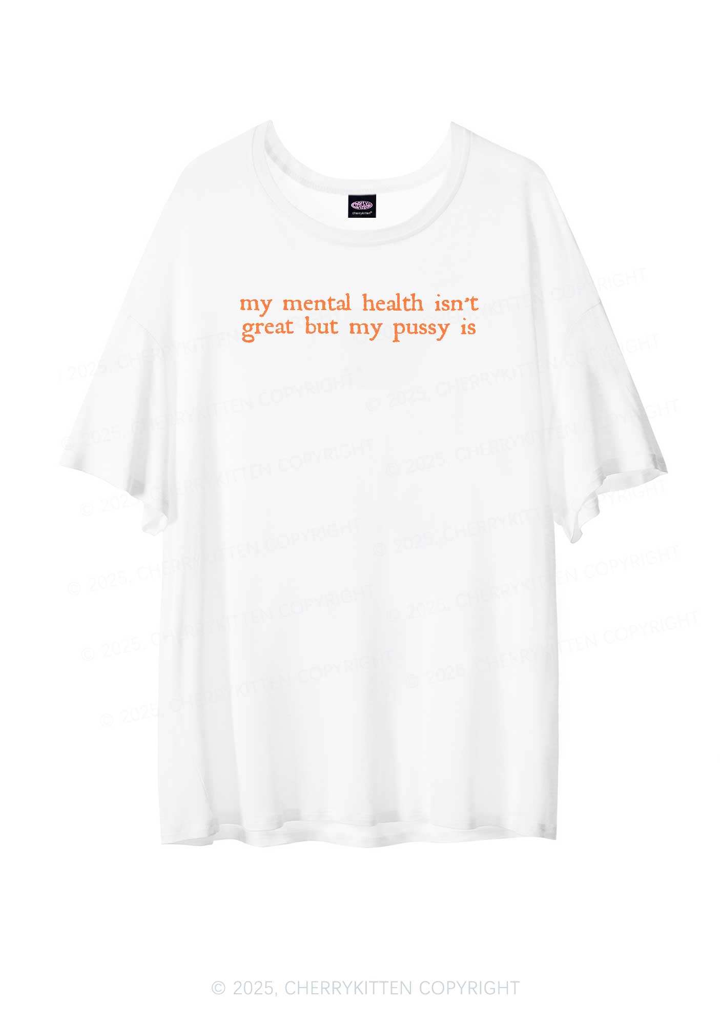 Great Mental Health Y2K Sheer Boyfriend Tee Cherrykitten