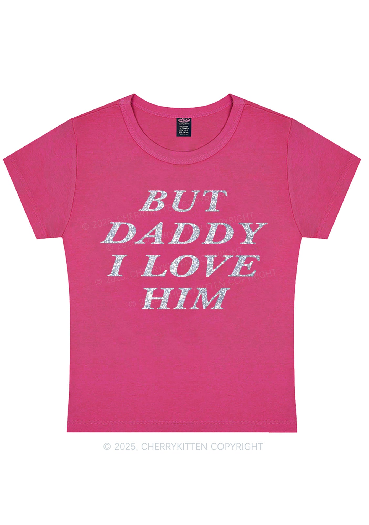 Glitter But Daddy I Love Him Y2K Baby Tee Cherrykitten