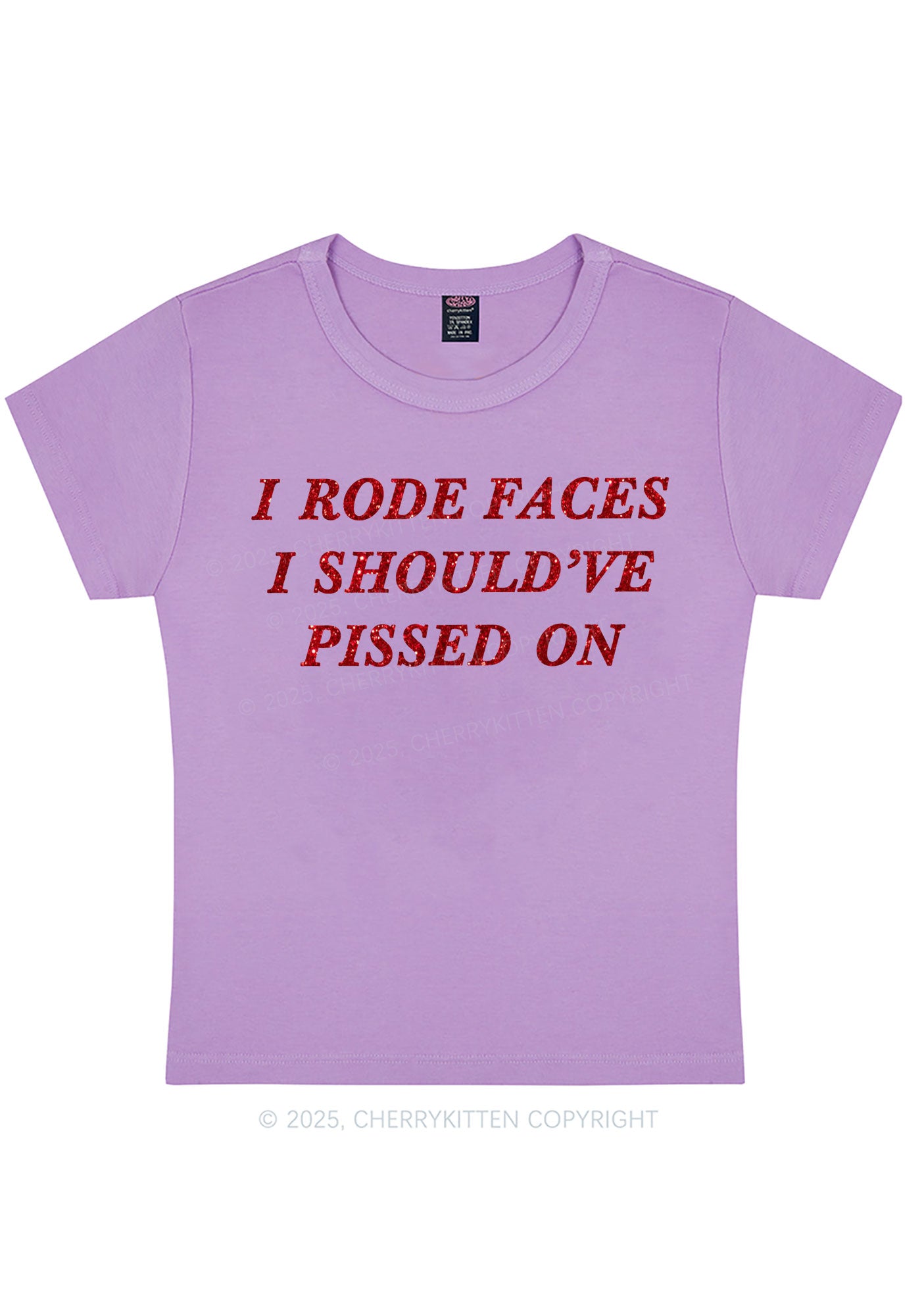 Glitter I Rode Faces Y2K Baby Tee Cherrykitten
