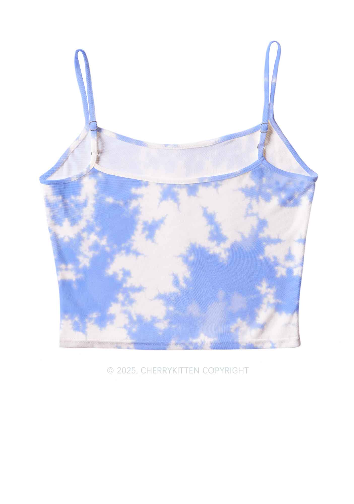 Blue Sky White Clouds Y2K Mesh Cami Tank Cherrykitten