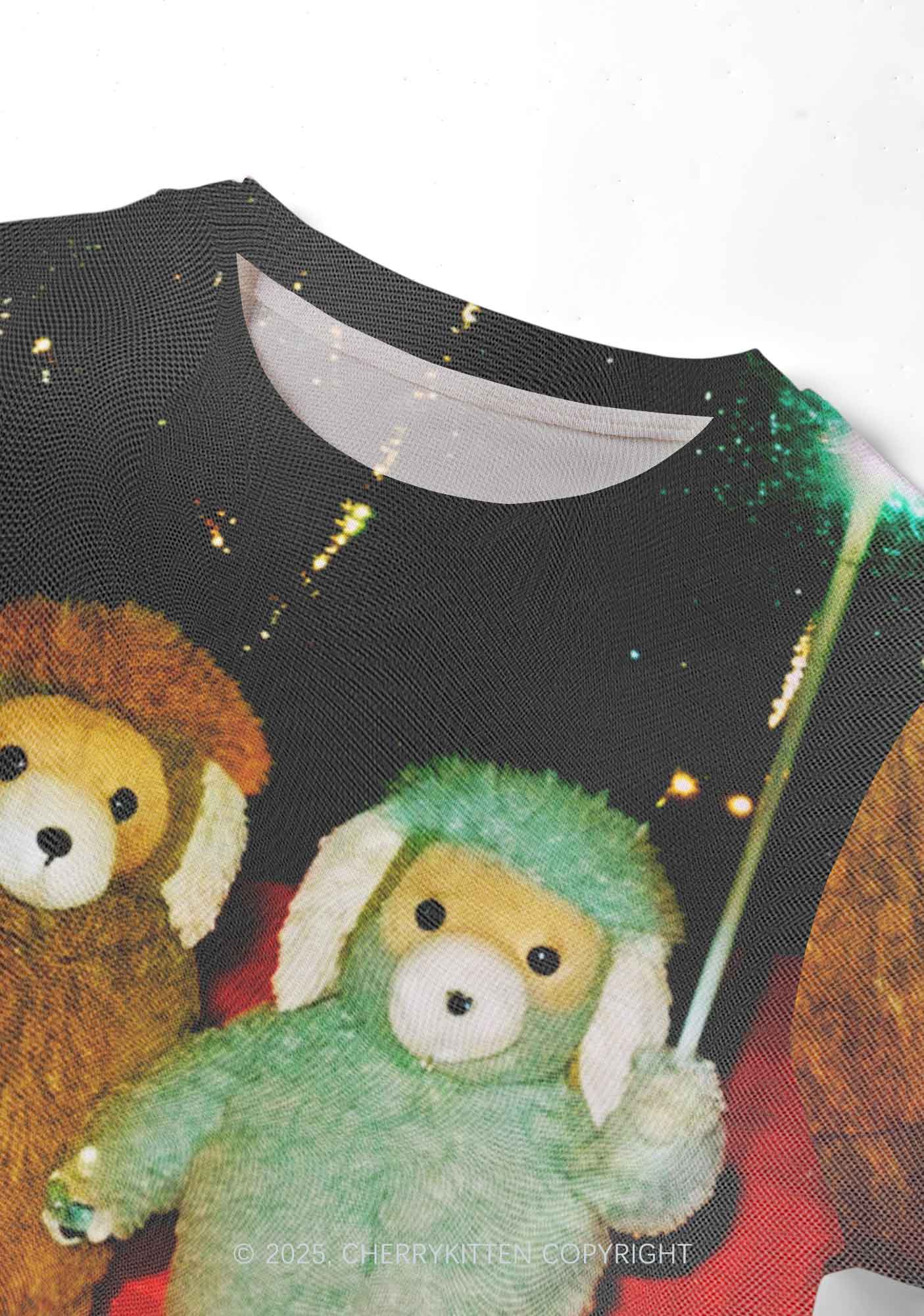 Bear Friends Y2K Mesh Crop Top Cherrykitten