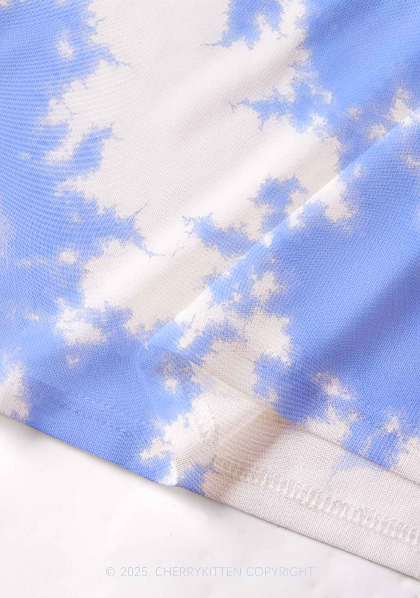 Blue Sky White Clouds Y2K Mesh Cami Tank Cherrykitten