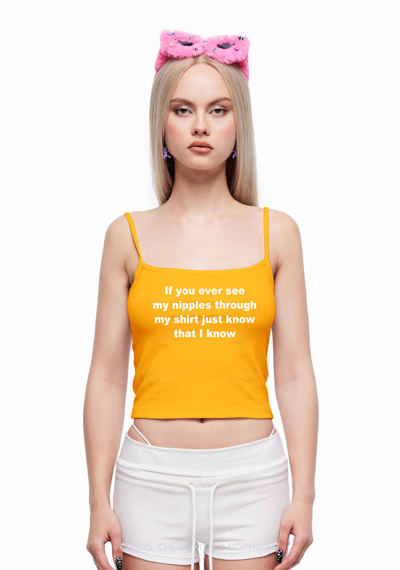 If You Ever See My Shirt Y2K Spaghetti Strap Cami Cherrykitten