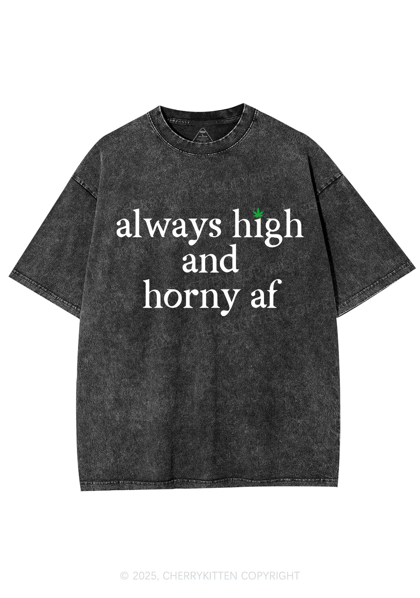 Always High Y2K Shirts Washed Tee Cherrykitten