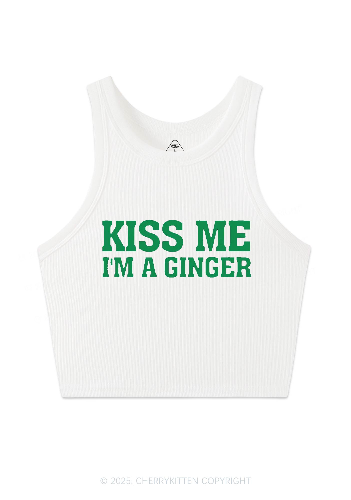 Kiss Me Im Ginger St Patricks Y2K Crop Tank Top Cherrykitten
