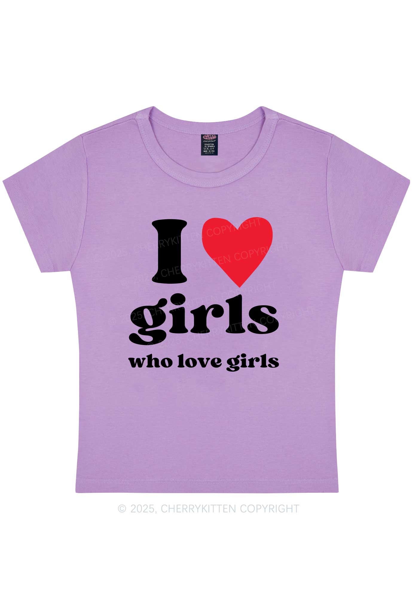 Girls Love Girls Pride Y2K Baby Tee Cherrykitten