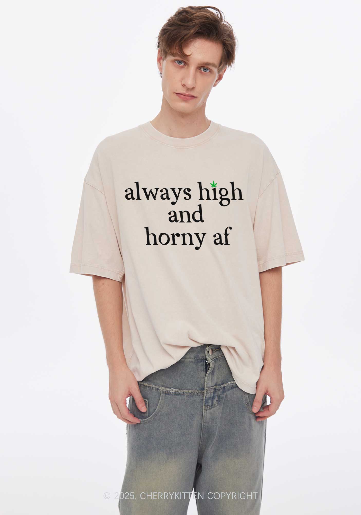 Always High Y2K Shirts Washed Tee Cherrykitten