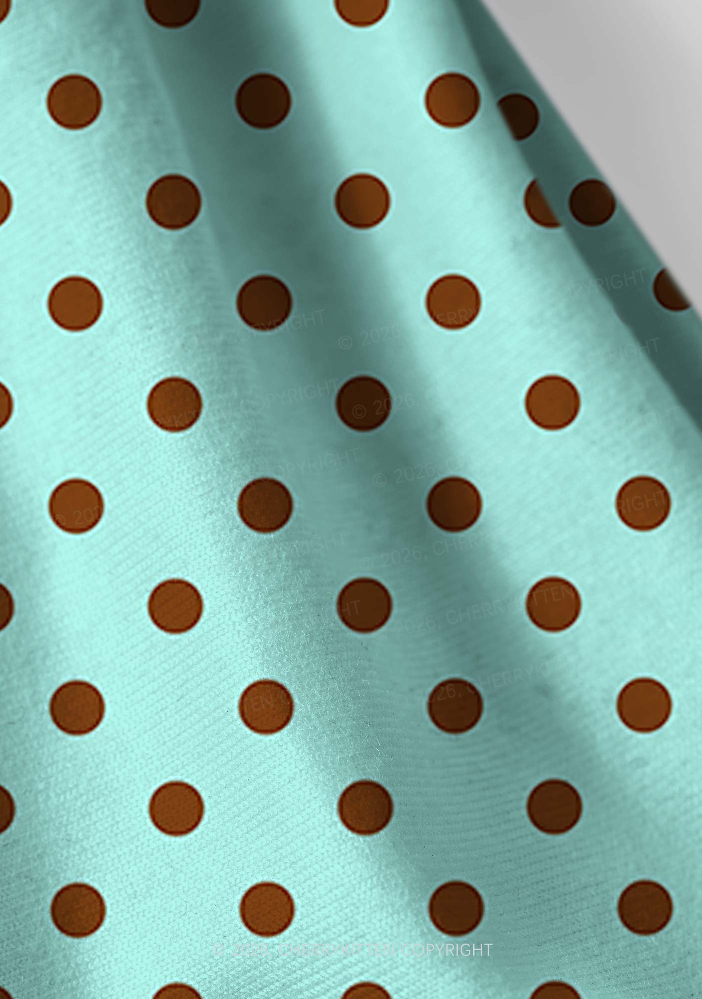 Brown Dots On Mint Green Y2K Print Headband Cherrykitten