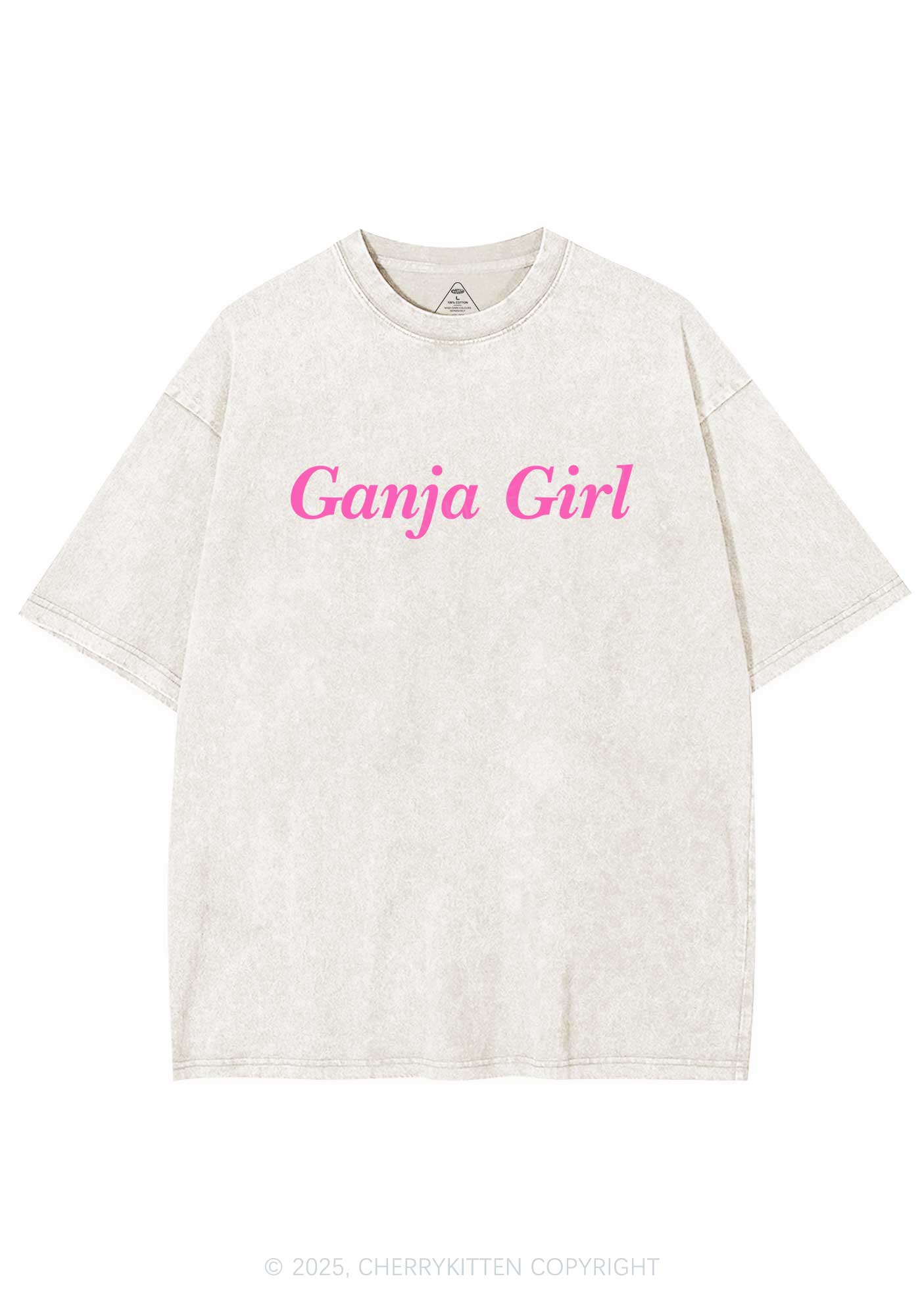 Ganja Girl Y2K Shirts Washed Tee Cherrykitten