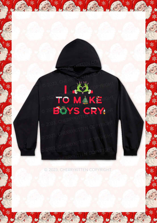 Love To Make Boys Cry Christmas Y2K Hoodie Cherrykitten