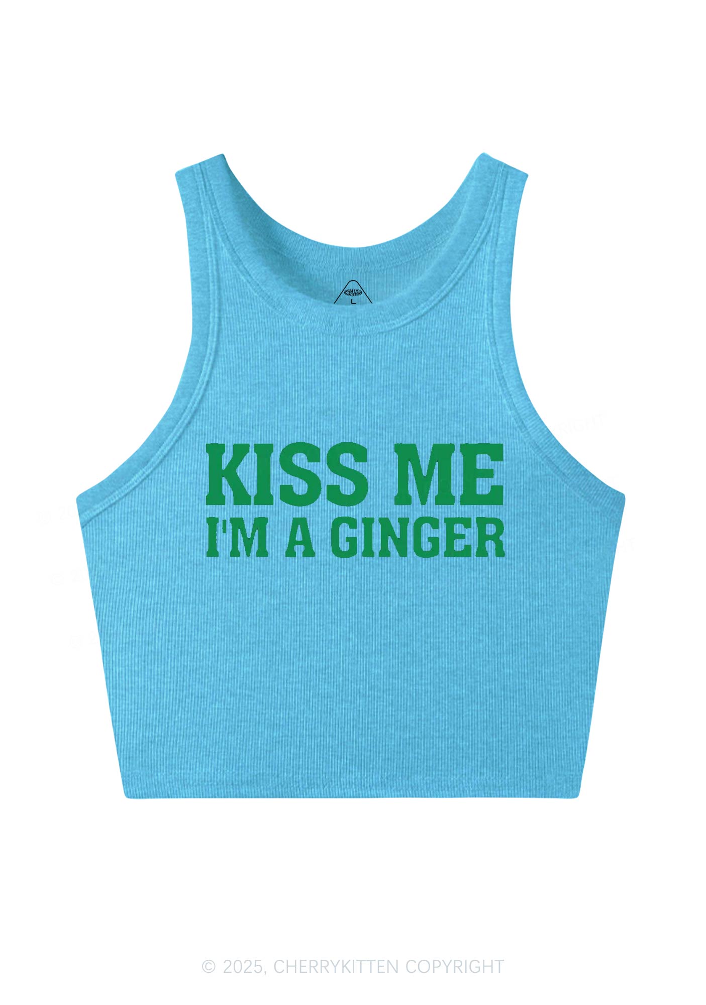 Kiss Me Im Ginger St Patricks Y2K Crop Tank Top Cherrykitten