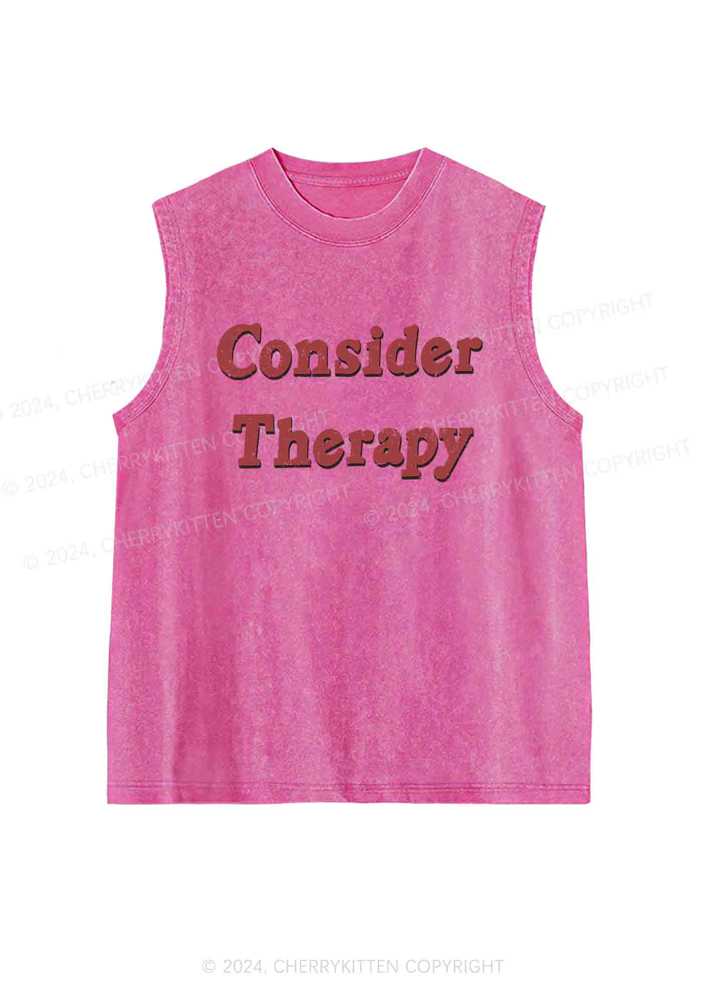 Consider Therapy Y2K Washed Tank Cherrykitten