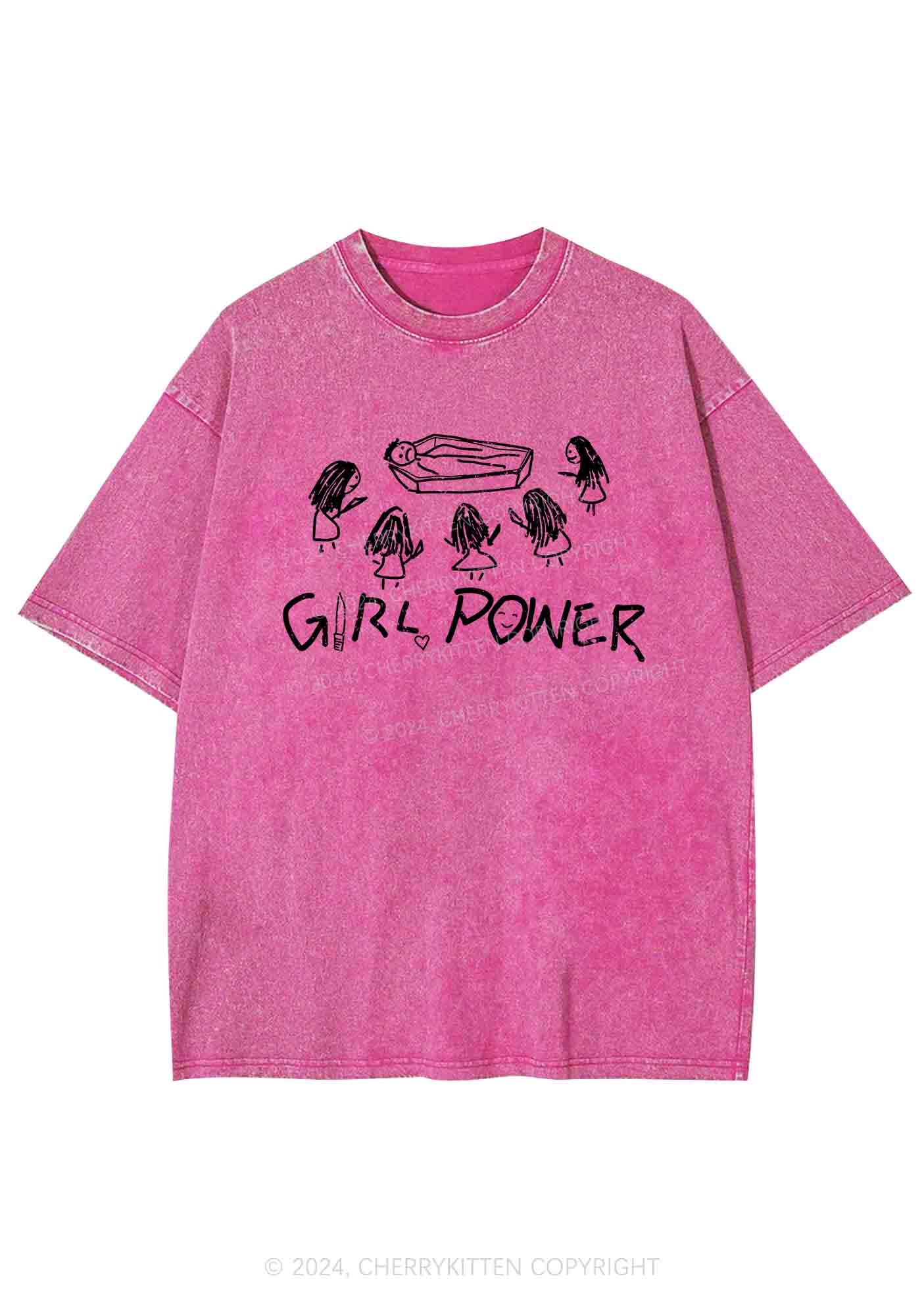 Girls Power Y2K Washed Tee Cherrykitten