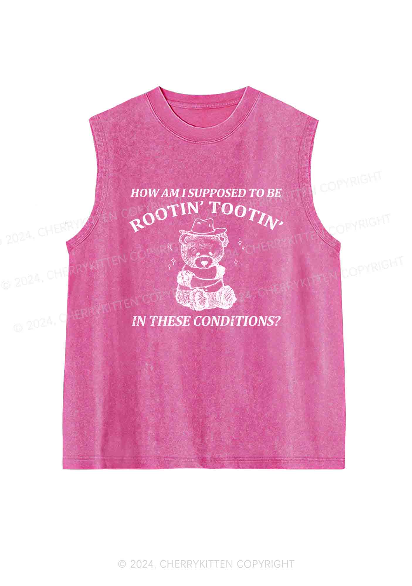 I Supposed To Be Rootin' Tootin' Y2K Washed Tank Cherrykitten